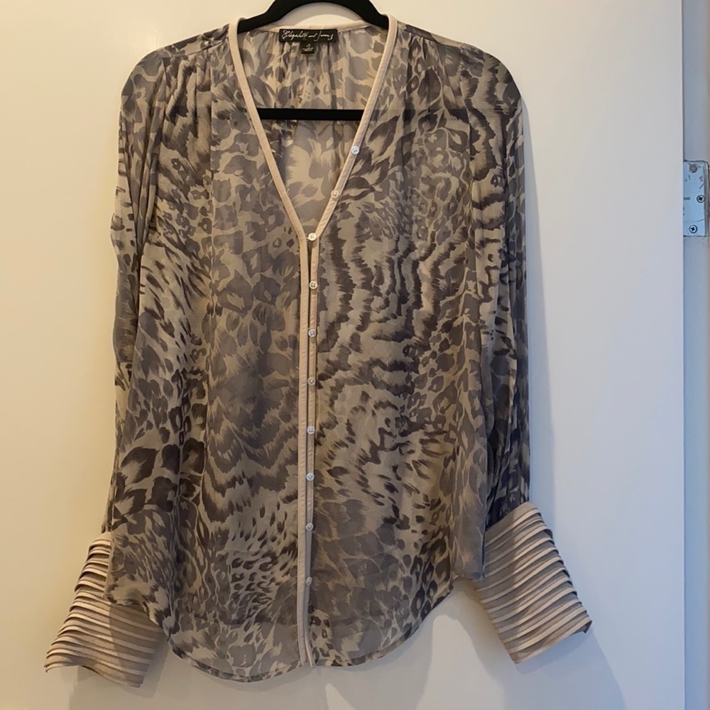 Elizabeth and James blouse with leather detail. S​​​​​​​​​​​​​​​​​​​​​​​​